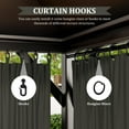 thumbnail image 4 of Pakunoda 4 Panel 13' X 6.5' Outdoor Curtains for 12' X 14' Gazebo, Waterproof Outdoor Privacy Curtain Panel set of 4, Gray(Curtain Only), 4 of 8