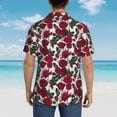 thumbnail image 6 of Balery Rose Flowers Print Men's Hawaiian Shirts Short Sleeve Beach Shirt Relaxed Fit Vacation Button Down Shirts-XX-Large, 6 of 9