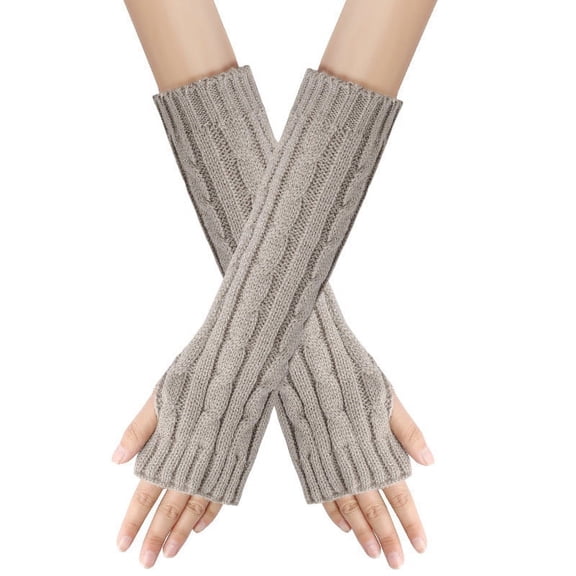 Meitianfacai Winter Gloves Fingerless Gloves Stretch Winter Arm Warmer Long Arm Sleeve for Ladies Women Girl