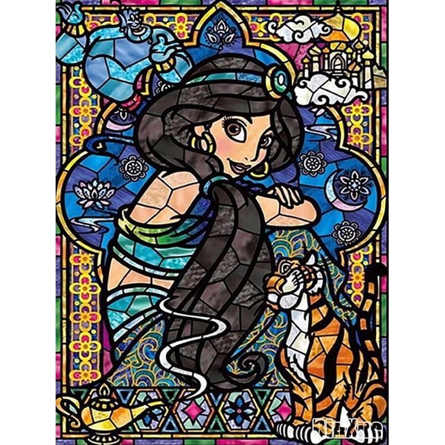Disney-pintura de princesa de dibujos animados para niñas, pintura de diamantes de polvo, Frozen, punto de cruz, Blancanieves, princesa Elsa, arte de mosaico hecho a mano, bricolaje