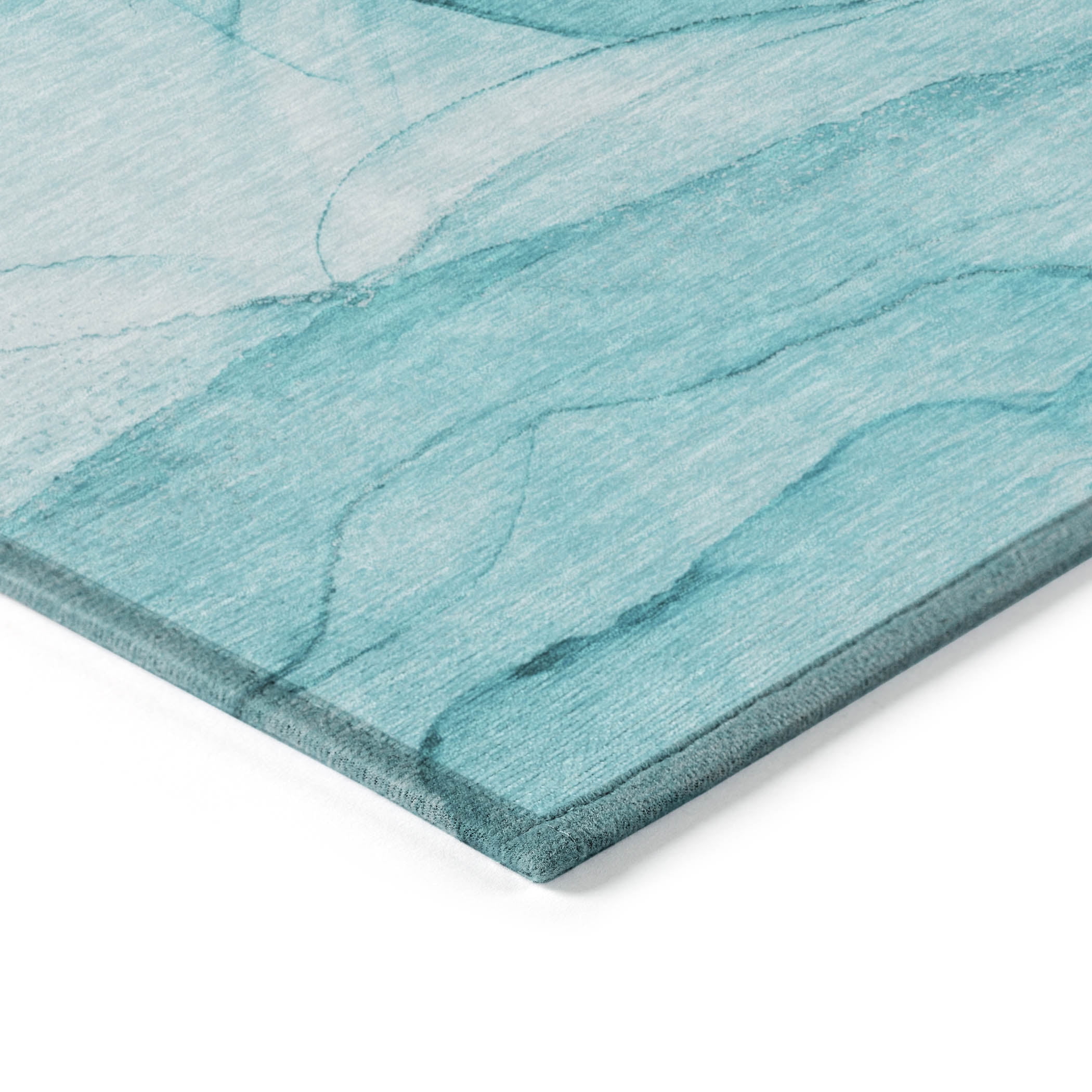 Addison Rugs Chantille Indoor/Outdoor Transitional Watercolors Teal Washable Rectangle Rug, 10' x 14'