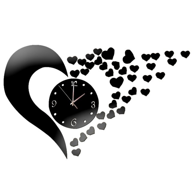 DIY 3D Reloj de Pared Etiqueta Engomada Acrílico para Negro Gloria Etiqueta engomada del reloj de pared de DIY