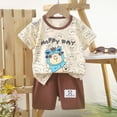 thumbnail image 4 of TOWED22 Toddler Infant Baby Girls Boys Clothes 2pcs Outfit Vibrant Graphic Short Sleeve T-Shirt Top and Shorts Set with Pockets(White,5-6 Y), 4 of 4