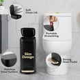 thumbnail image 5 of 9-Piece Black and Gold Bathroom Accessories Set with Stainless Steel Trash Can, Toilet Brush, Rugs, Shower Curtain, 5 of 8