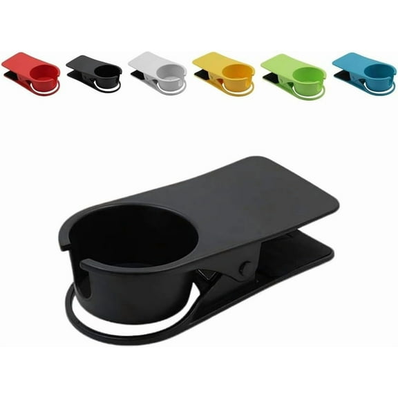 Cup Clip Drink Holder Beach Chair Cruise, Drink Holder for Beach Chair, 2025upgraded Desk Drink Holder Clips, Drinks Holders Chairs for Water Drink Beverage Soda Coffee Mug, Black