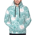 thumbnail image 4 of KLL Swan And Flowers4 Print Mens Hoodie Long Sleeve Casual Pullover Hooded Sweatshirt Fashion Drawstring Hoodies with Pocket-Small, 4 of 6