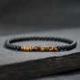 thumbnail image 1 of Pulsera minimalista con cuentas de 4mm para hombre y mujer, Brazalete Unisex con piedras pequeñas de ónix y Emperador, para meditación, Yoga y parejas, 1 of 4