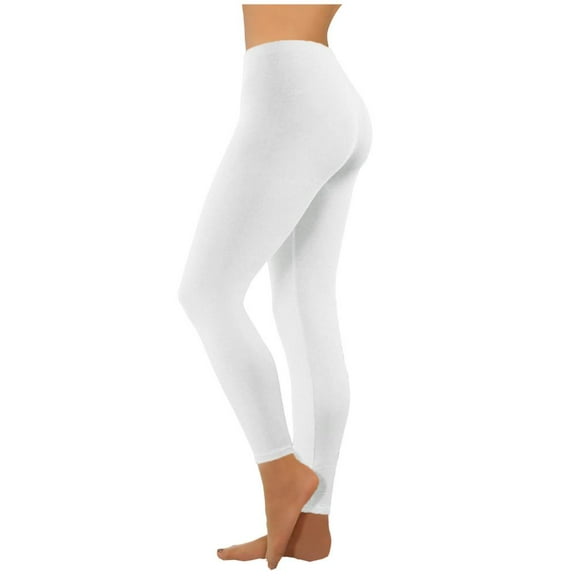 VERUGU Yoga Pants Fashion Casual Women Solid Slim Stretch High Waist Trousers Sports Full Length Pants White XXL