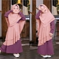 thumbnail image 2 of OGLCCG Toddler Girls Muslim Abaya Prayer Dress with Hijab 2pcs Long Sleeve Islamic Middle East Arab Dubai Dress Soft Ramadan Eid Clothes 0-10 Years, 2 of 8