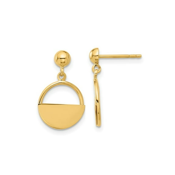 Gem & Harmony 14K Yellow Gold Polished Dangle Earrings for Women
