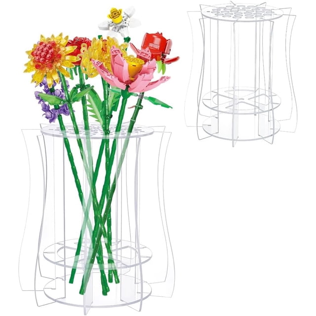 Jarrón transparente para flores artificiales, jarrones para flores, jarrones de acrílico tipo rompecabezas, jarrones para rosas, expositores