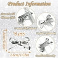 thumbnail image 2 of 6 Pcs Metal Bows Hair Clips,Small Bow Hairpins,Mini Broken Hair Clip,Cute Bow Hair Clips,Non-Slip Clips,Tiny Bowknot Hair Barrettes,Hair Clips Accessories for Women Girls Bangs Braid Decor,Silver, 2 of 7