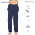 thumbnail image 5 of Essential Elements 3 Pack: Mens Cotton Sleep Pants - 100% Cotton Jersey Knit Lounge Casual Sleep Bottoms PJ Pajama Pants XX-Large, Set C, 5 of 6
