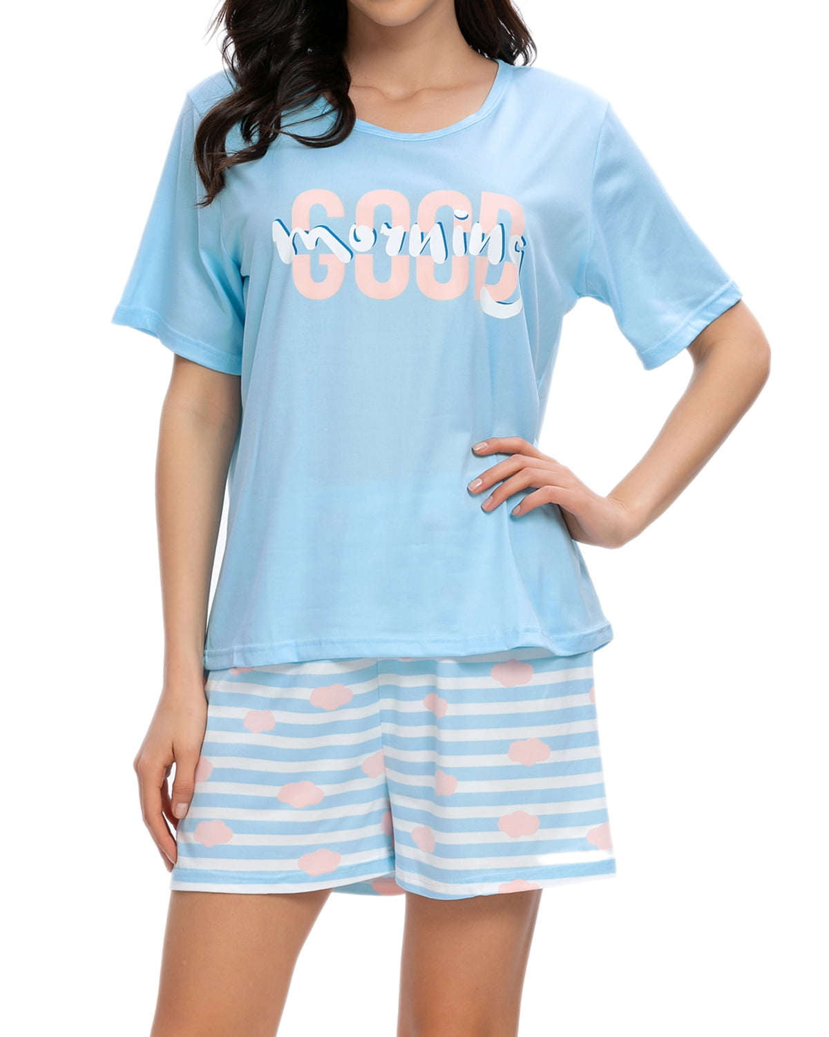 Womens' Pajamas Set Pyjamas, Tee & Shorts Pajama Set Cute Cartoon Print
