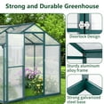 thumbnail image 3 of Aoile 6' x 8' Polycarbonate Greenhouse, Heavy Duty Walk-in Greenhouse with Lockable Doors & Adjustable Vent Window for Outdoors, 3 of 9