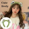 thumbnail image 4 of Plush Headband, Make Up Hair Hair Hoop, Frog Makeup Headband, Green Big Eye Frog Hair Band, Accessories Christmas, for Women, Girls, Green, 4 of 7