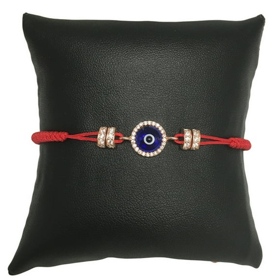 1 Hamsa Evil Eye Rose Gold Sterling Silver 925 Bracelet Crystal Red String Charm