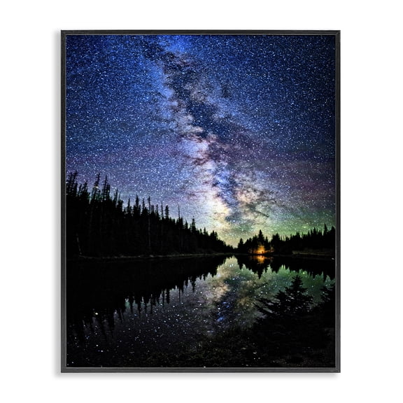 Stupell Industries Coastal Nebula Over Lake Landscape Black Framed Giclee Art, 11 x 14, by Lena Owens