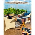thumbnail image 5 of Outdoor Tablecloth with Umbrella Hole for Patio/Picnic/Party/Camping, Orange Geometric Waterproof Table Cloth Rectangle Table Cover Washable, Modern Abstract Simple Color Block 60"x 120", 5 of 7