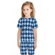 thumbnail image 5 of Balery Blue Squares Conjunto de Pijama Infantil de Manga Corta con Estampado – Ropa de Dormir de Algodón Suave-XX-Large, 5 of 5