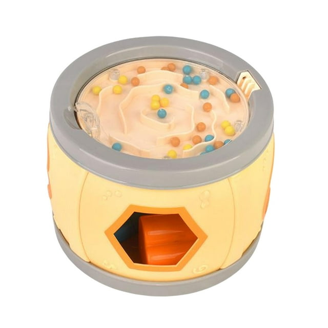 lionlar Kids Toy Drum Attract Attention Educational Double Pat Multifunctional, Cognitive Graphics Musical Instruments Toys, for Children Birthday Yellow