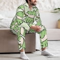 thumbnail image 7 of Yiaed Cute Crocodile Print Men’s Pajamas Set - Long Sleeve Button Down Sleep Shirt and Pajama Bottoms Sleepwear Set Mens Pjs Sets Men's Pajama Bottoms-Medium, 7 of 7
