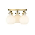 thumbnail image 3 of Innovations Lighting  Newton Sphere - 3 Light 7" Flush Mount Brushed Brass/Matte White, 3 of 5