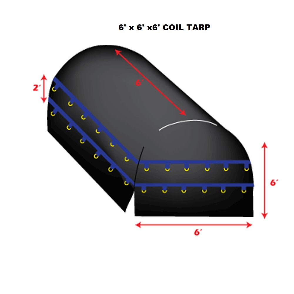 6' x 6' X 6' Heavy Duty Truck Tarp, Coil Tarp, Black Color, Great for