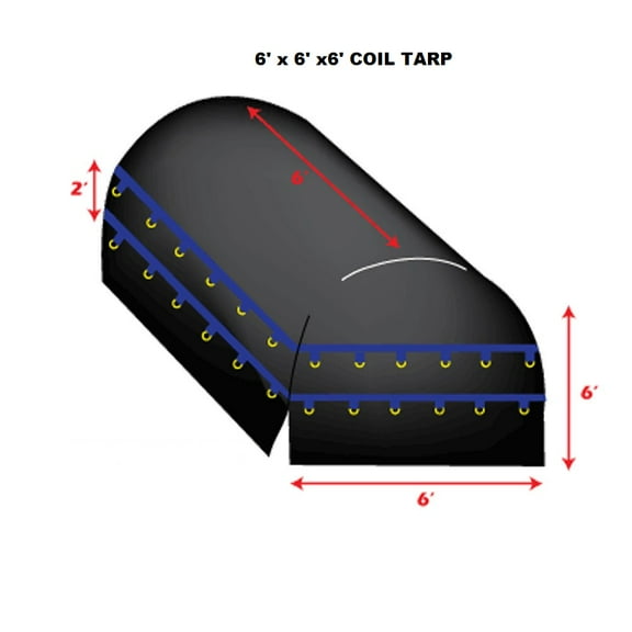 Xtarps-6' x 6' X 6'  Truck Tarp - Coil Tarp - Heavy Duty, Industrial Grade