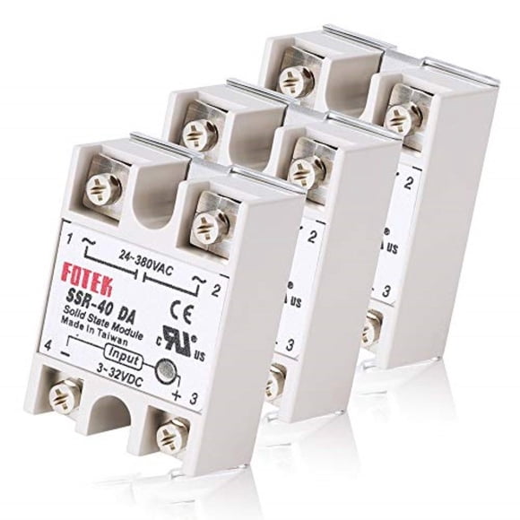 MYSWEETY 3PCS SSR-40DA Solid State Relay Single Phase Semi-Conductor Relay Input 3-32V DC Output 24-380V AC