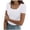 White, variant on Women's Summer Square Neck Ribbed Tee Slim Fitted Casual Short Sleeve Top Oversized T-shirts Short Sleeve Crewneck Casual Tops