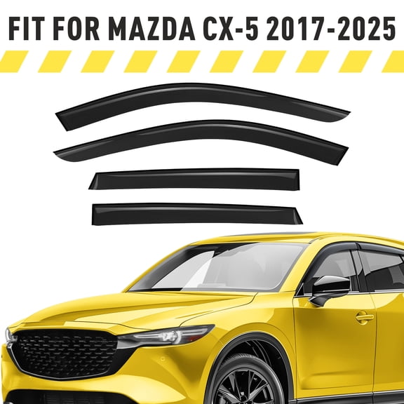 AEROGUYS Extra Durable Window Deflectors Tape-On Window Visors Rain Guards Fit for Mazda CX-5 2017-2025, Sun Visors, Wind Vent for Shades, Exterior Car Accessories - 4pcs. AG0967