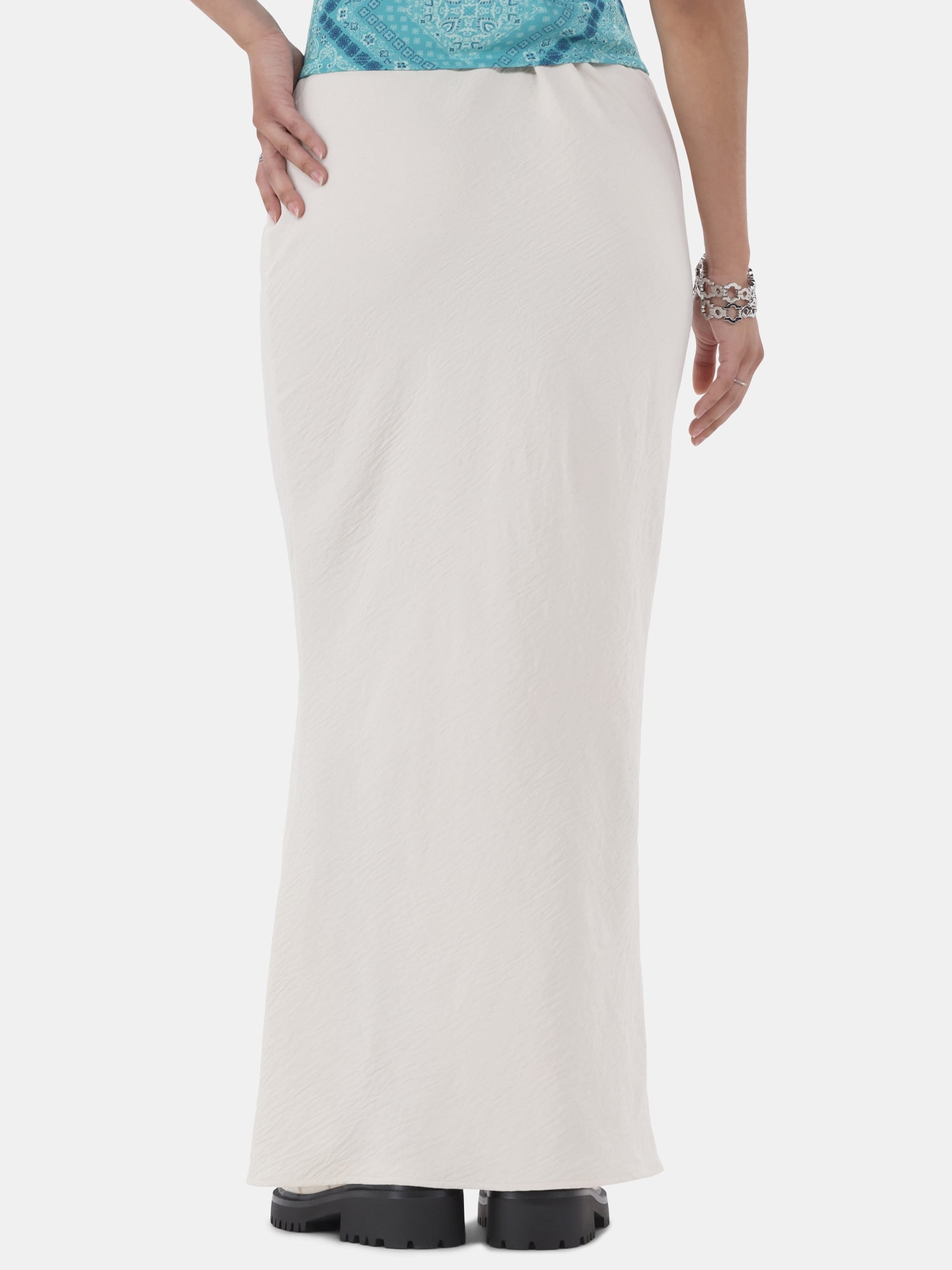 No Boundaries Slip Drawstring Maxi Skirt, Women's