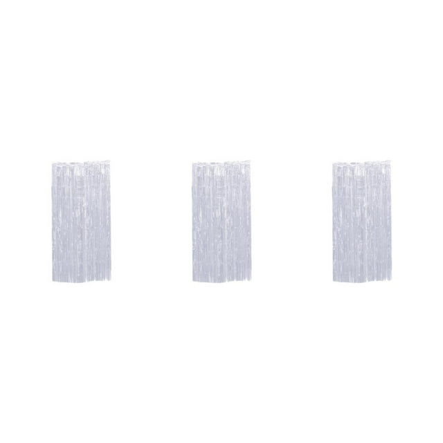 Decodeary Safe Foil Fringe Curtain Multiple Colors And Finger Tassels For Memorable Silver 3*1m 3Set