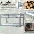 thumbnail image 5 of Mirightone Wooden Twin over Twin Floor Bunk Bed with Ladder, Low Twin over Twin Bunk Bed Frame, Upper Bed with Slats, Gray, 5 of 8