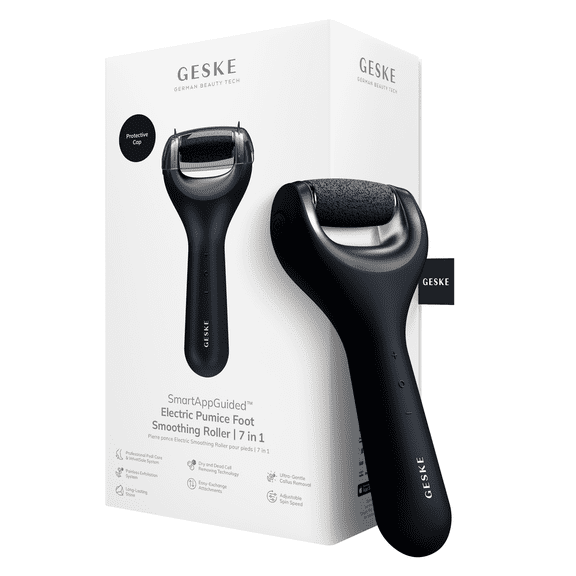 GESKE Electric Pumice Foot Smoothing Roller 7 in 1 Black