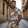 thumbnail image 3 of Aplkyhs Hawaiian Floral Matching Golf Shirts for Couple Quarter Zip His and Hers Golf Shirts Matching Quick Dry Golf Shirts for Men 4-Way Stretch Keep Cool in Hot Weather Fit Plain, 3 of 6