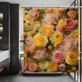 thumbnail image 4 of Floral Shower Curtain Watercolour Flowes Shower Curtains for Bathroom Vintage Hibiscus Bellis Perennis Lily Colourful Planta Flowers Decor Set with 12 Hooks 72x72 inches (A), 4 of 6