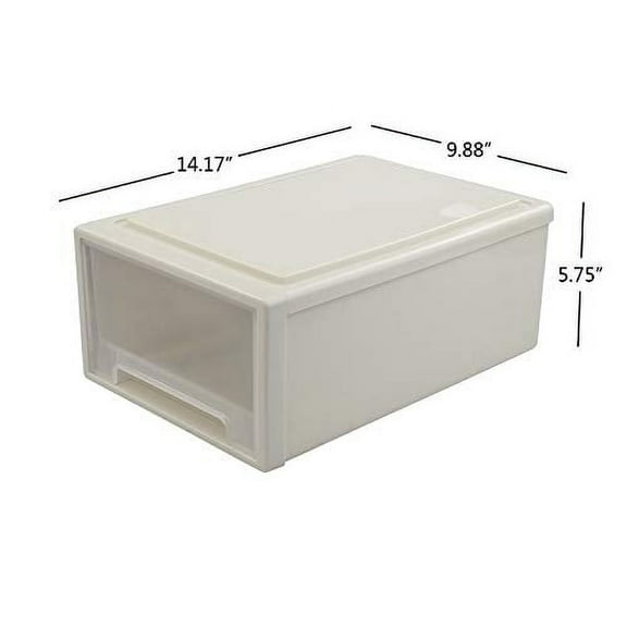 4 Pack Stacking Storage Chest Drawer, 12 Quart Organizer Box Bin