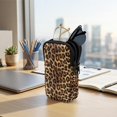 thumbnail image 7 of SEANATIVE Eyeglasses Case Dual Compartment Glasses Pouch with Zipper Water-Resistant Double Sunglasses Holder Lightweight Portable Eyeglass Case for 2 Pairs of Glasses, Leopard Print, 7 of 7