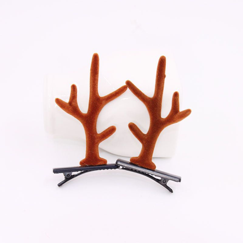 set of 2 clips your choice of color Deer antler hair clips 