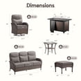 thumbnail image 4 of Bellefurn 7-Piece Outdoor Patio Furniture Set with Fire Pit Table, High Back Swivel Rocker Chairs, 6-Inch Thick Cushions, Wicker Outdoor Conversation Set, Sofa and Ottomans for Porch, Deck, Backyard, 4 of 13