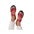 thumbnail image 3 of Daeful Women's Flat Sandals Open Toe Slides Beach Slip On Lightweight Sandal Wine Red 10, 3 of 7