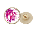 thumbnail image 1 of Sax Jazz Musique Culture Modèle Rond Métal Broche d'Or Clip, 1 of 3