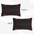 thumbnail image 4 of Haiem Pillowcase for Hair and Skin Queen - Cardiogram and Heart Printed Soft Pillowcase with Envelope Closure-20"x30", 4 of 9