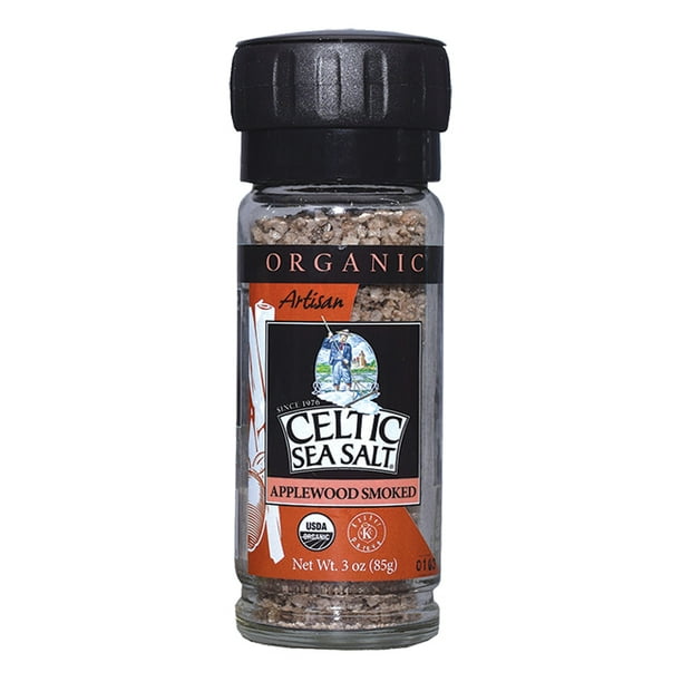 Celtic Sea Salt Applewood Smoked Salt, 3 Oz Grinder
