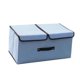 thumbnail image 2 of Cotton Linen Storage Box Double Lid Fabric Folding Sundries Box Dormitory Underwear Storage Case Medium Blue, 2 of 4