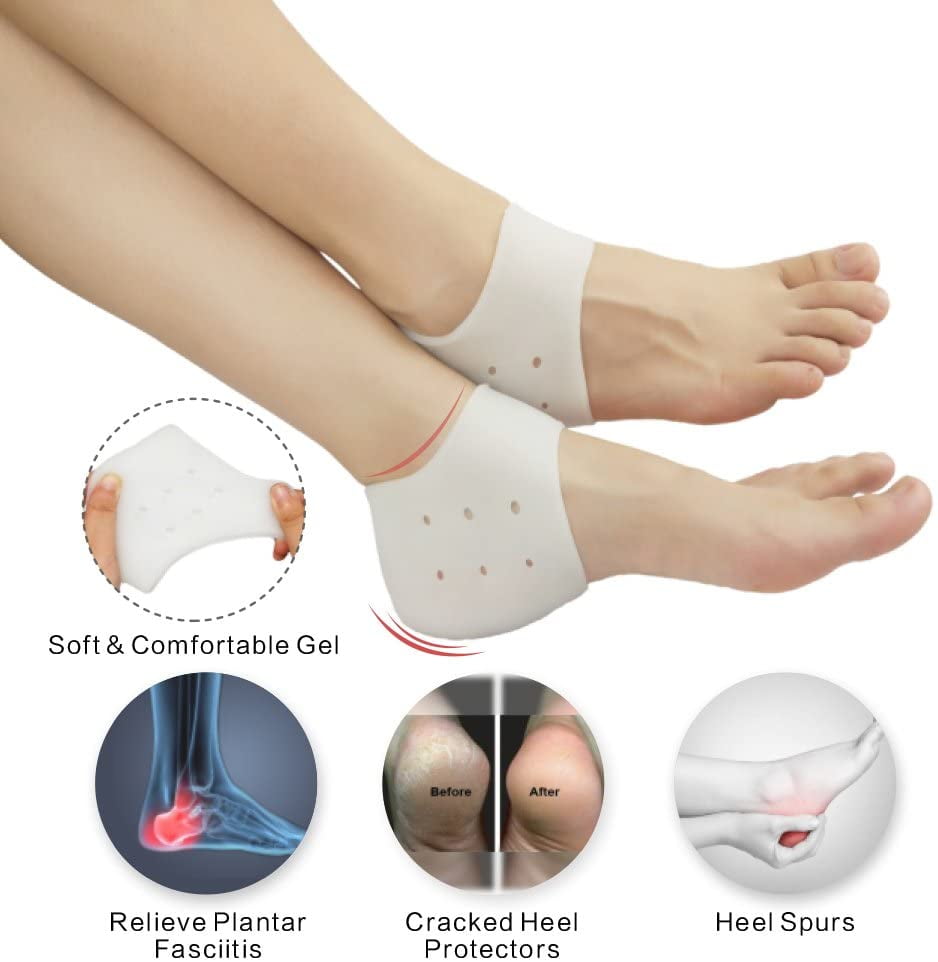 Silicone Gel Heel Cups Heel Pads for Plantar Fasciitis,Heel Spurs & Heel Pain Foot Care 