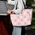 thumbnail image 4 of Wukai Rabbit And Cherry Print Zipper Bag,large Beach Tote Bag,Waterproof Sandproof Bag,Grocery and Picnic Tote Travel Bag, 4 of 5