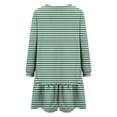 thumbnail image 5 of SMihono Striped Casual Mini Dress for Women Long Sleeve Black and White Shift Dress Crewneck Comfy Fall Fashion Everyday Wear Green 8, 5 of 5